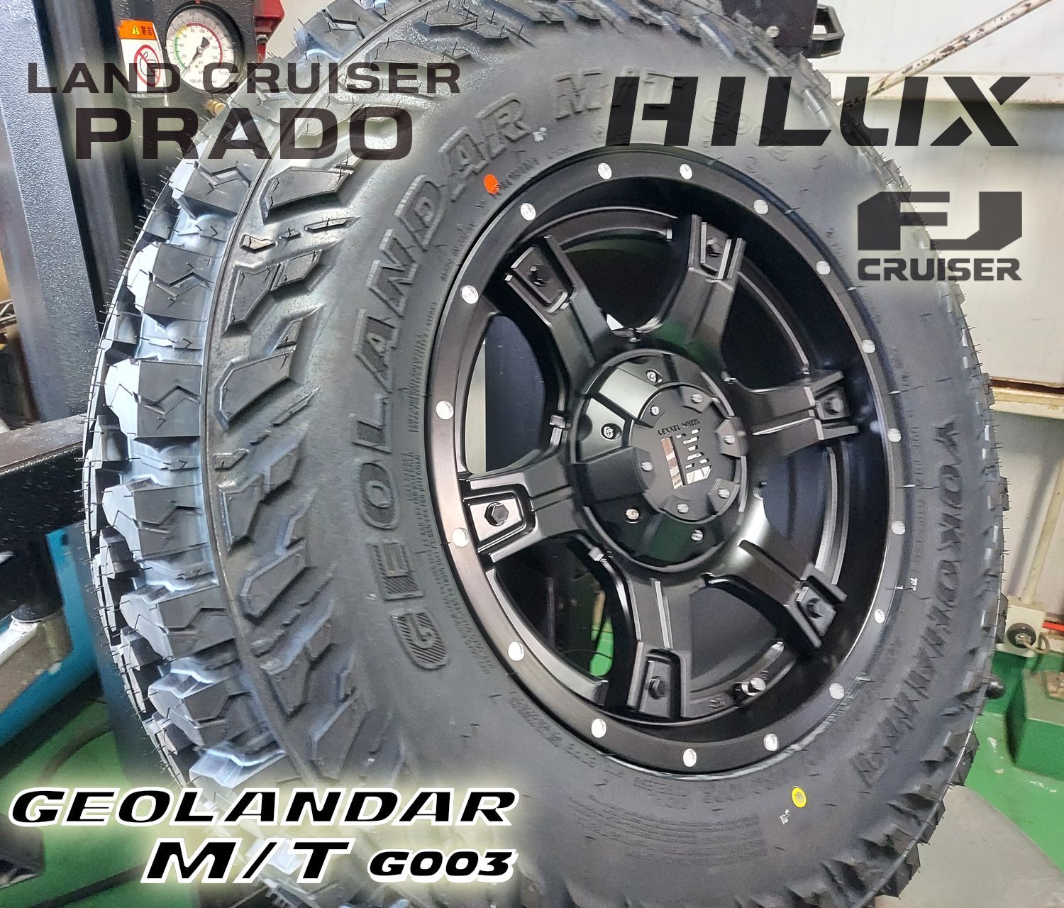 プラド ハイラックス サーフ FJクルーザー H3 17インチ LEXXEL OutLaw アウトロー ヨコハマ ジオランダー MT G003  265/70R17 285/70R17 マッドタイヤ レクセル タイヤホイールセット - メルカリ