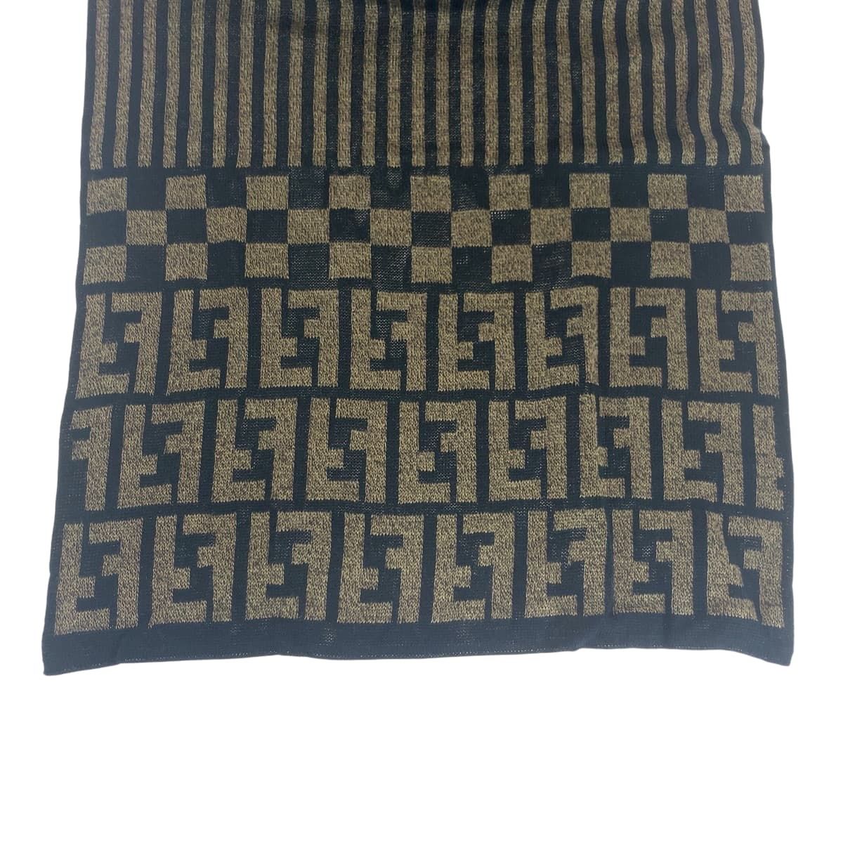 美品 FENDI フェンディ ズッカ ブラウン ブラック ウール