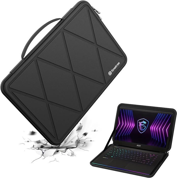 Smatree ハードEVA保護スリーブケース 15.6インチ MSI Raider GE67HX/Raider GE66/GE66 Raider/GP66 HX/Vector( Black，  For MSI 15.6インチ（M103）)