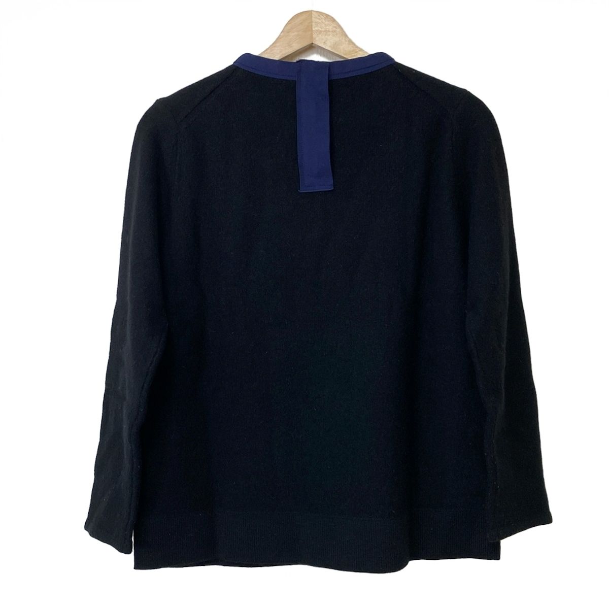 【美品】LANVIN 水色 花モチーフ ニット 40サイズ LANVIN COLLECTION(ランバンコレクション) 長袖セーター サイズ