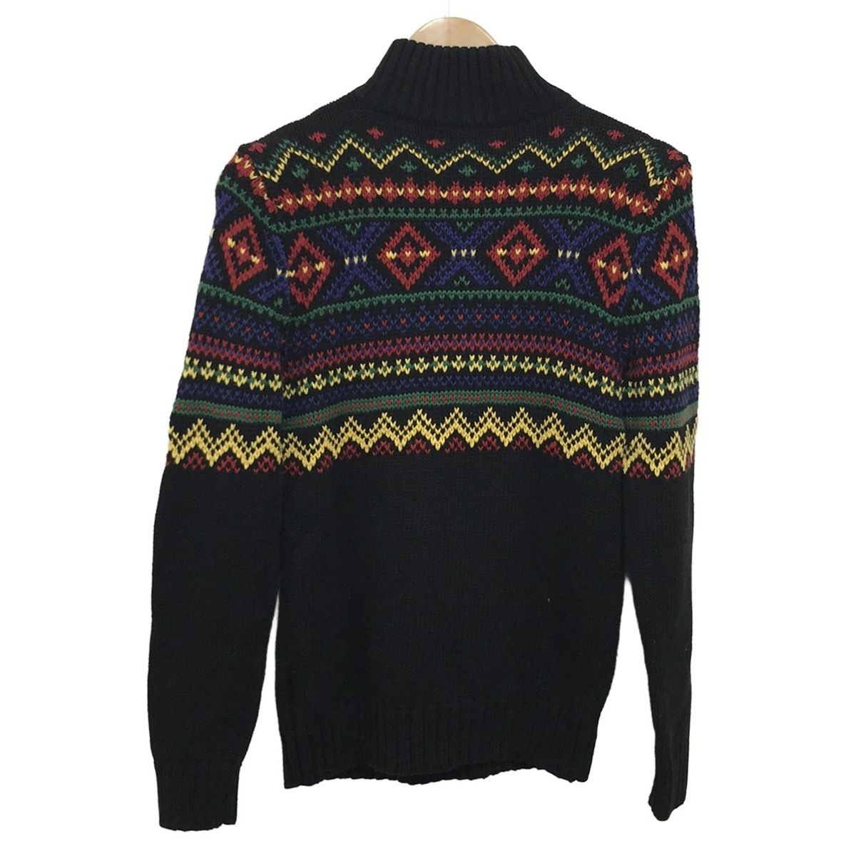 POLObyRalphLauren ポロラルフローレン 長袖セーター サイズL レディース - 黒×レッド×マルチ ハイネック|ハーフジップ