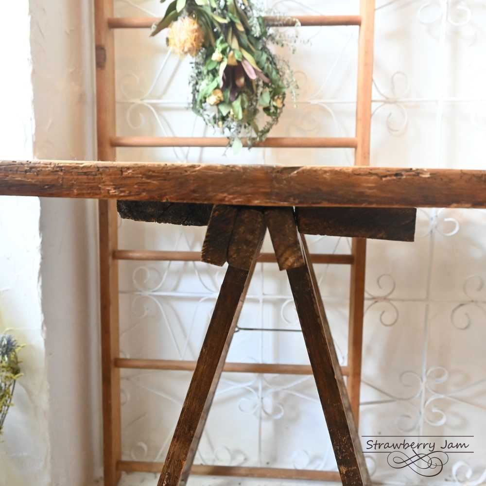 IFU-406 英国アンティーク ヴィクトリア ファームテーブル テーブル アトリエテーブル 剥離 コンソール 飾り台 店舗什器 イギリス MARWIL-DEMENAGEMENTS_CH
