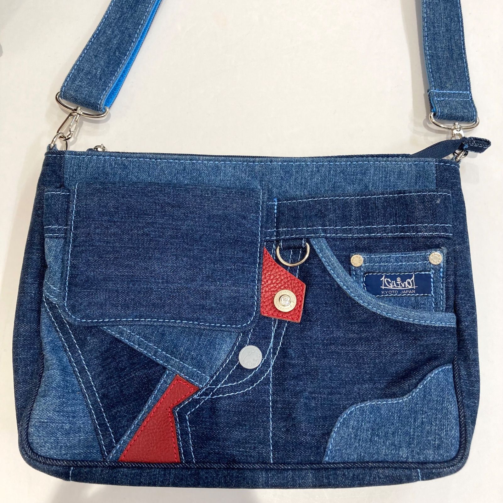 ichinoi イチノイ 京都一の井 リメイクデニム ショルダーバッグ パッチ