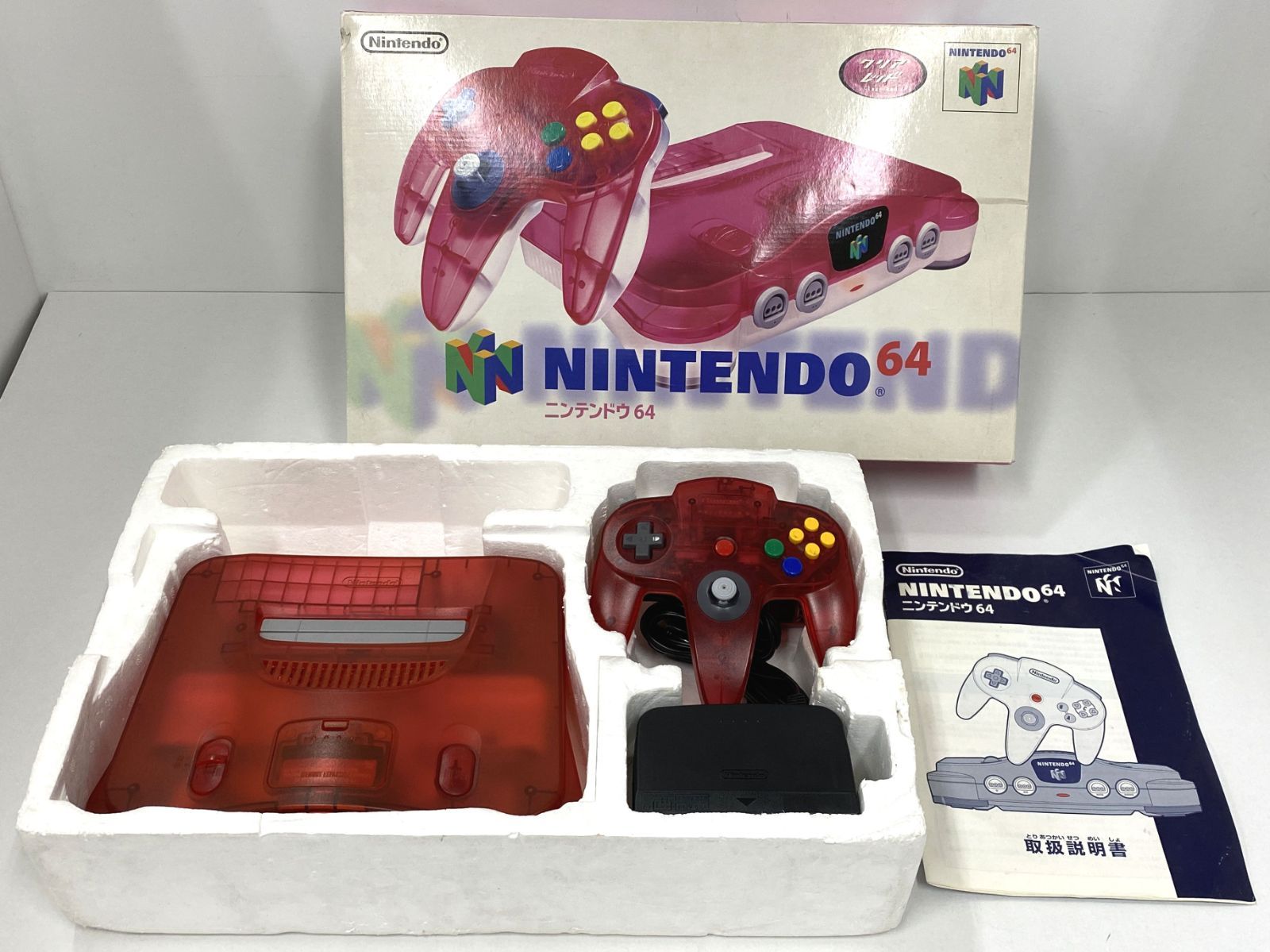 ニンテンドウ64 ハード ニンテンドー64 本体 クリアレッド 動作 済み 任天堂 ロクヨン N64 NINTENDO 併売商品 25-20250504-A656