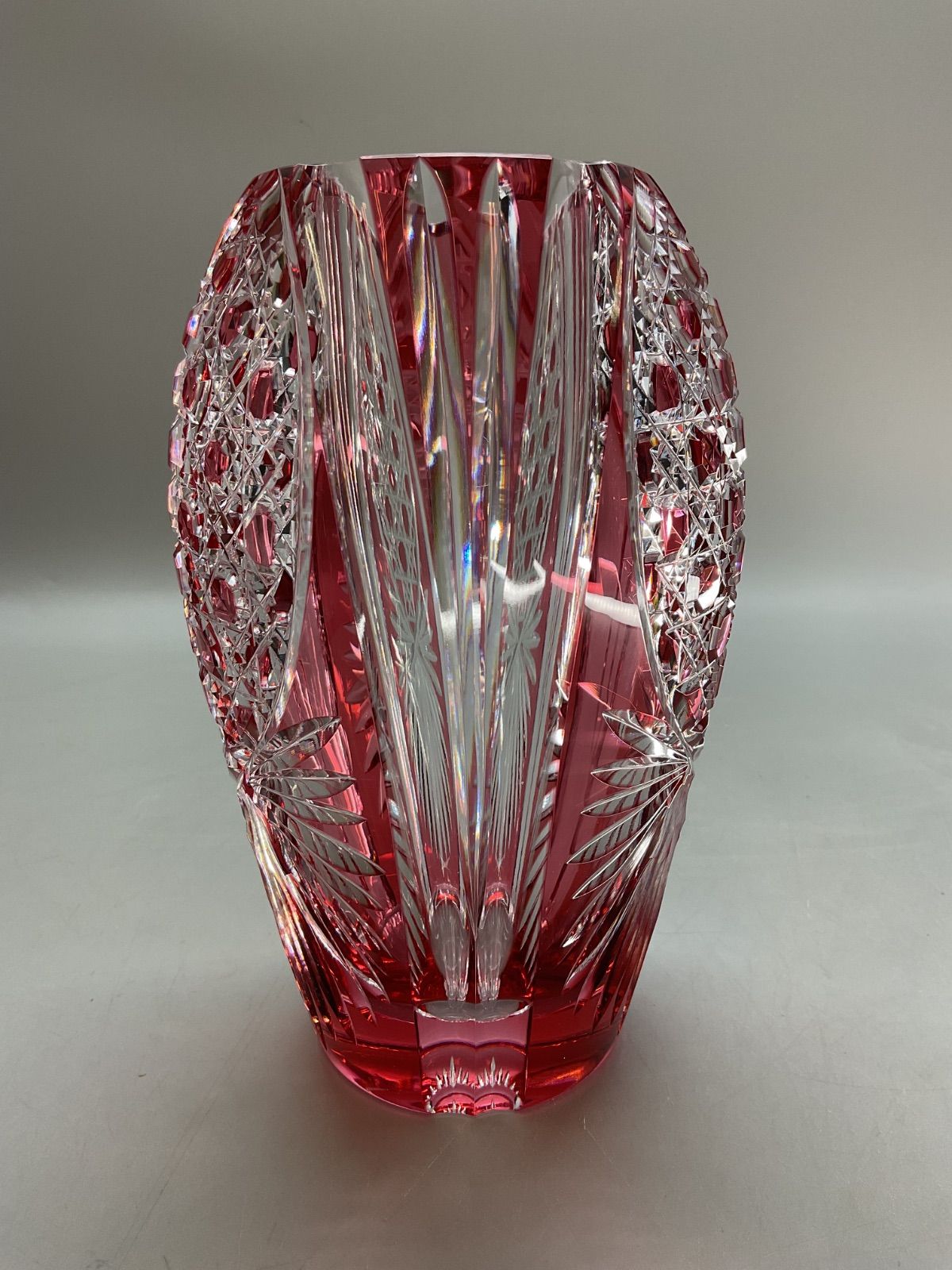 伝統工芸士　九谷焼　赤富士　花瓶　花器　山上義正作　陶器　陶芸　インテリア 伝統工芸士 九谷焼 赤富士 花瓶 花器 山上義正作 陶器 陶芸 インテリア