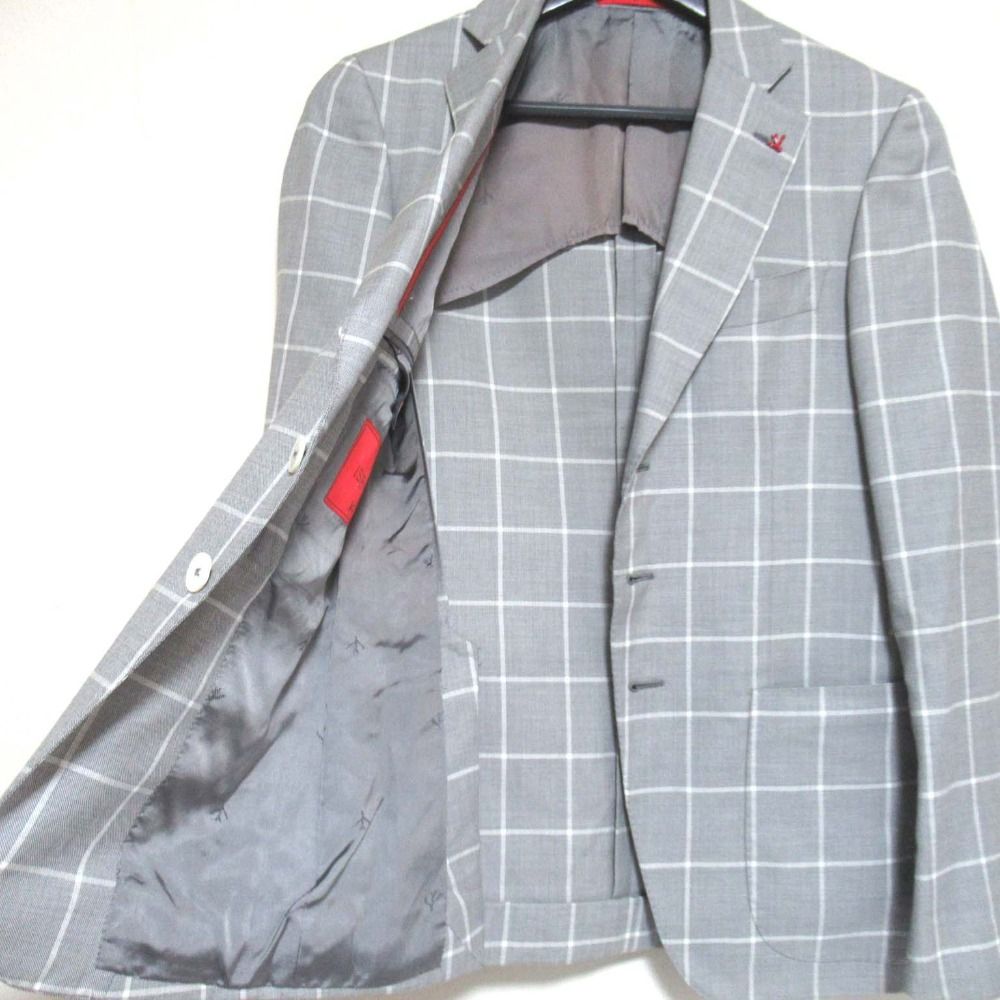 ISAIA テーラードジャケット チェック柄　GREGORY ISAIA テーラードジャケット チェック柄GREGORY
