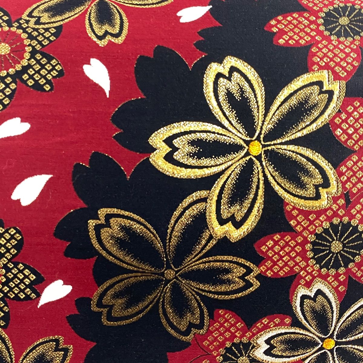 袋帯 秀品 桜 花びら 金糸 箔 赤 六通 正絹 【中古】 - メルカリ
