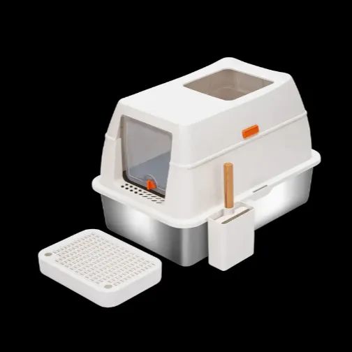 二重出入り口付きの密閉式とオープン式 丈夫なペット用トイレパン