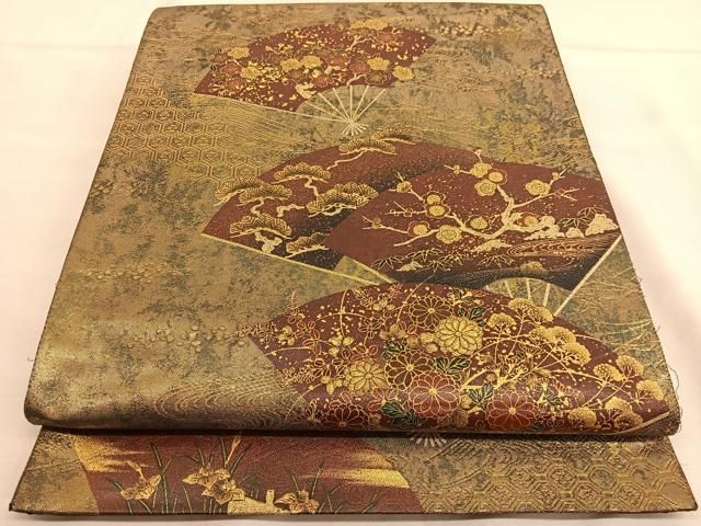 着物帯入り皿　希少品 銀座【D-3294】（L）絽 刺繍 小紋 黒色 胡蝶蘭の図 - 銀座