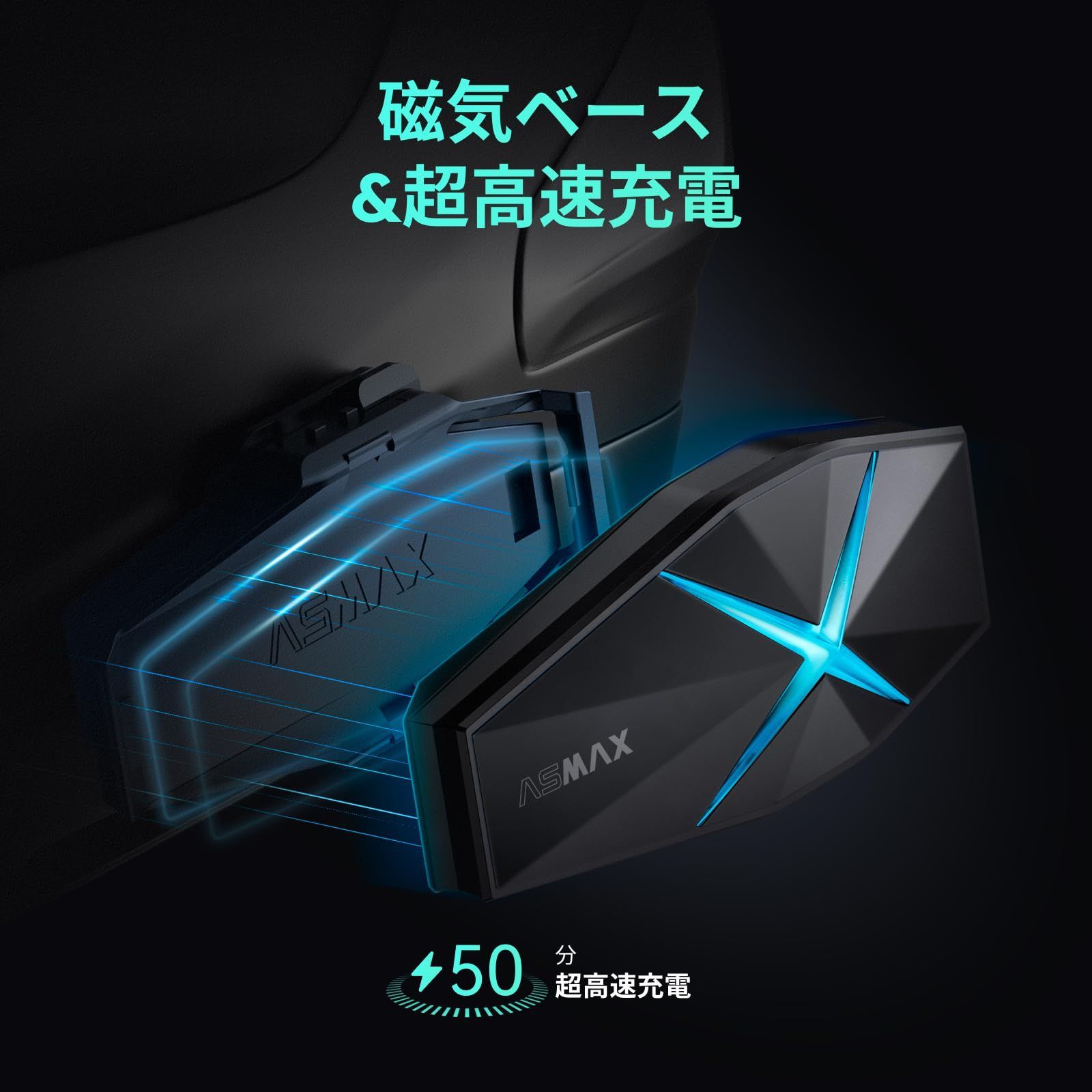 F1 ASMAX インカム バイク 10人同時メッシュ通信可能 Bluetooth5.3 Pro 