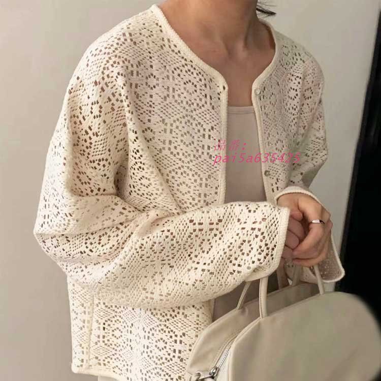 カーディガン レディース 韓国 レース アウター エレ 長袖 フェミニン ノーボレロ ジャケット おしゃれ ショート丈 pai5a635425
