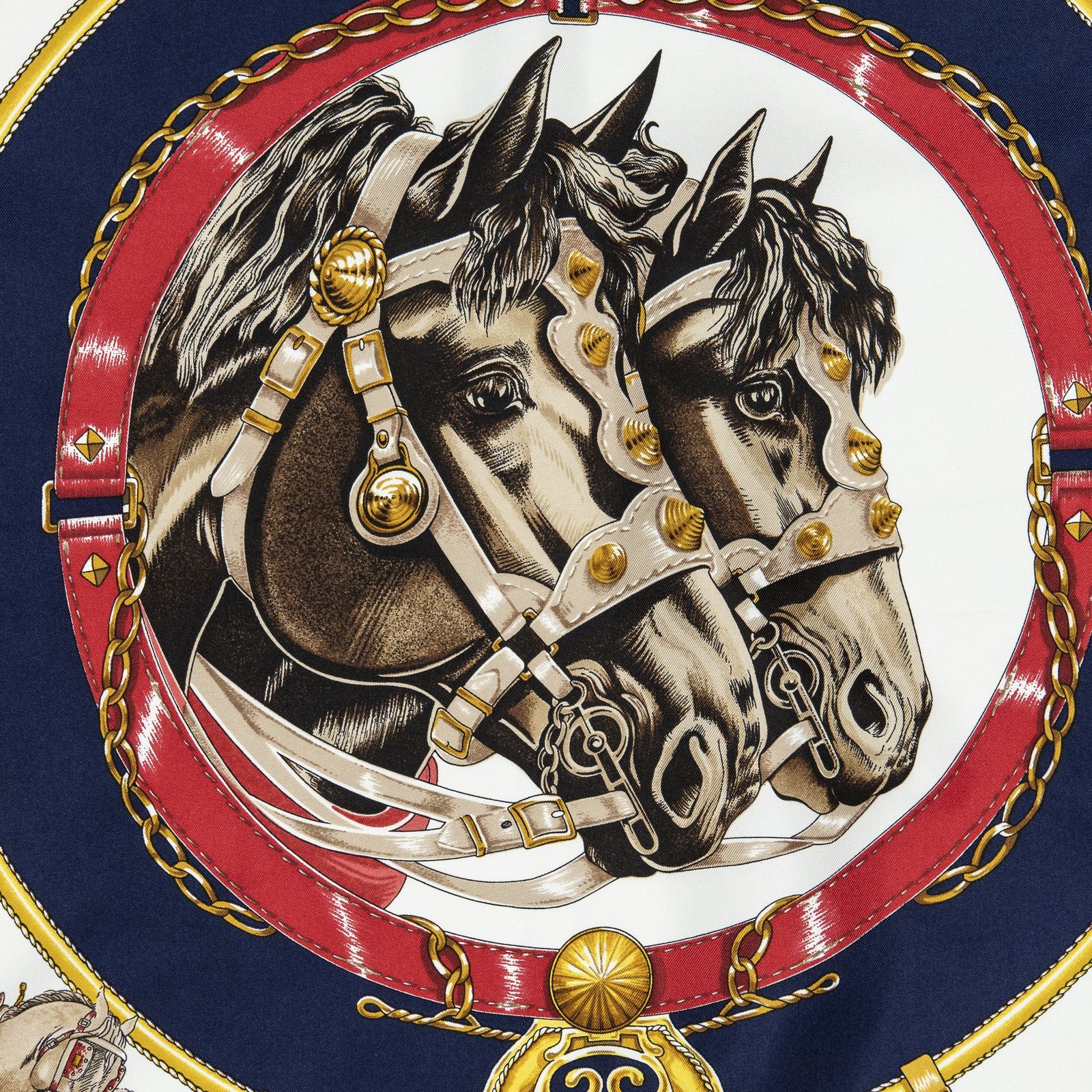 HERMES シルクスカーフ 赤/青 Burg HERMÈS シルクスカーフ 赤 青