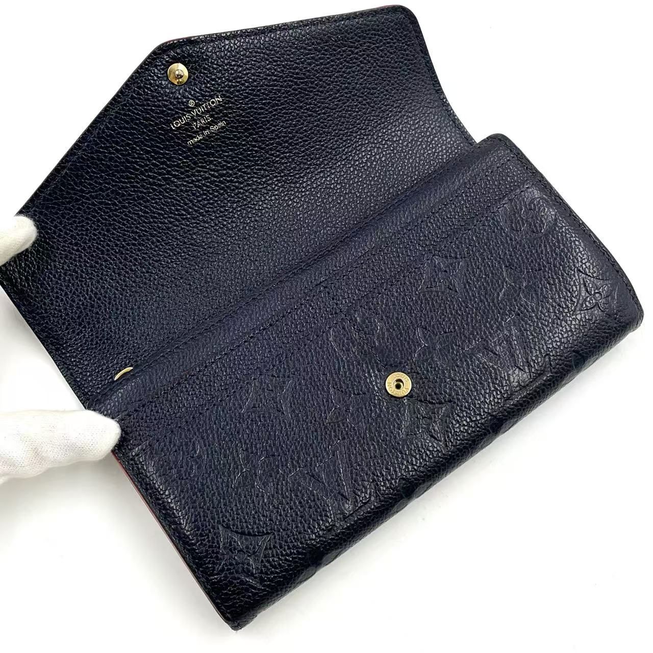 ルイヴィトン ポルトフォイユサラ アンプラント ネイビー マリーヌルージュ LOUIS VUITTON 美品 ルイヴィトン モノグラム アンプラント