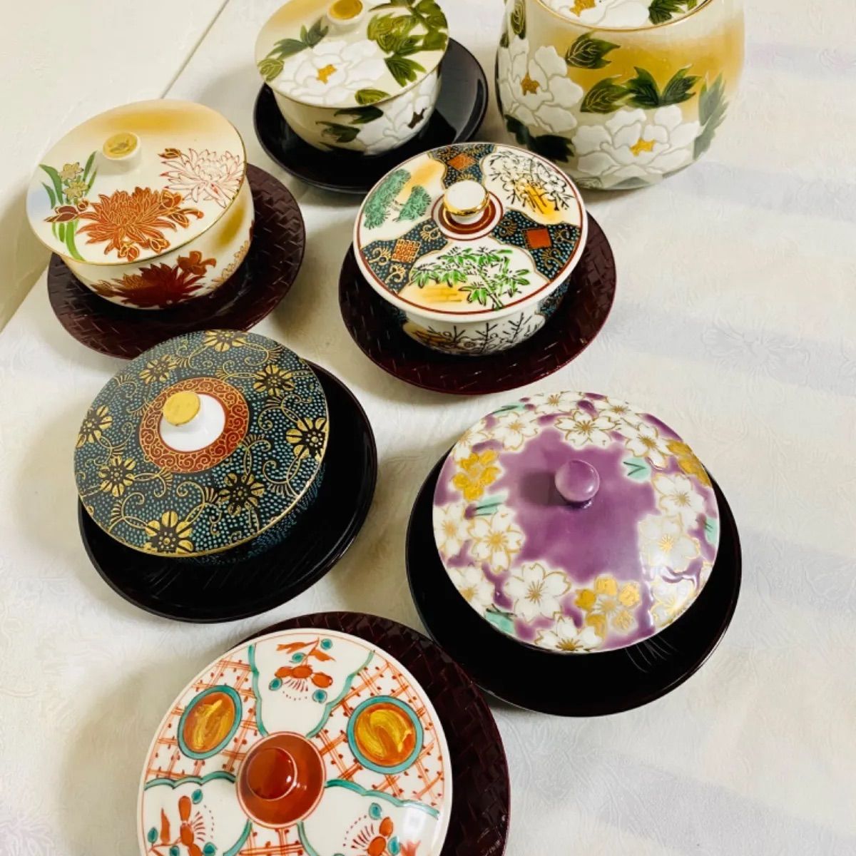 古九谷 九谷焼 急須 青粒 金彩 色絵 まずく