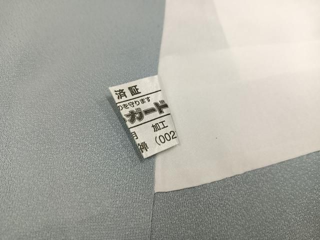 平和屋着物○上質な色無地 寿光織 継愛 草花地紋 蕎麦切色 反端付き