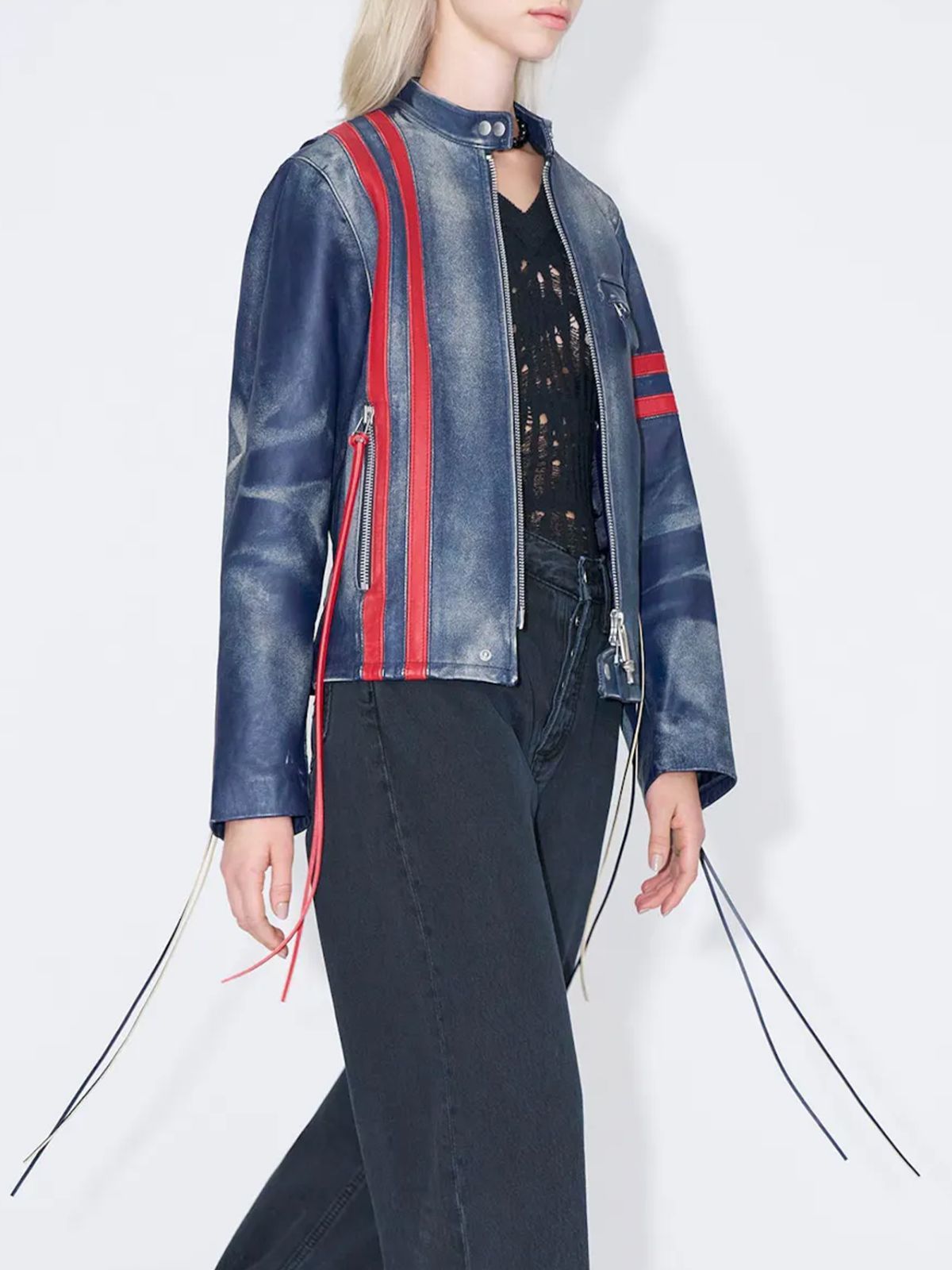 EYTYS (エイティーズ エイティス) DAMON JACKET (NAVY STRIPE) [ライダースジャケット レザージャケット ブランド メンズ レディース ユニセックス] [ネイビー ストライプ]