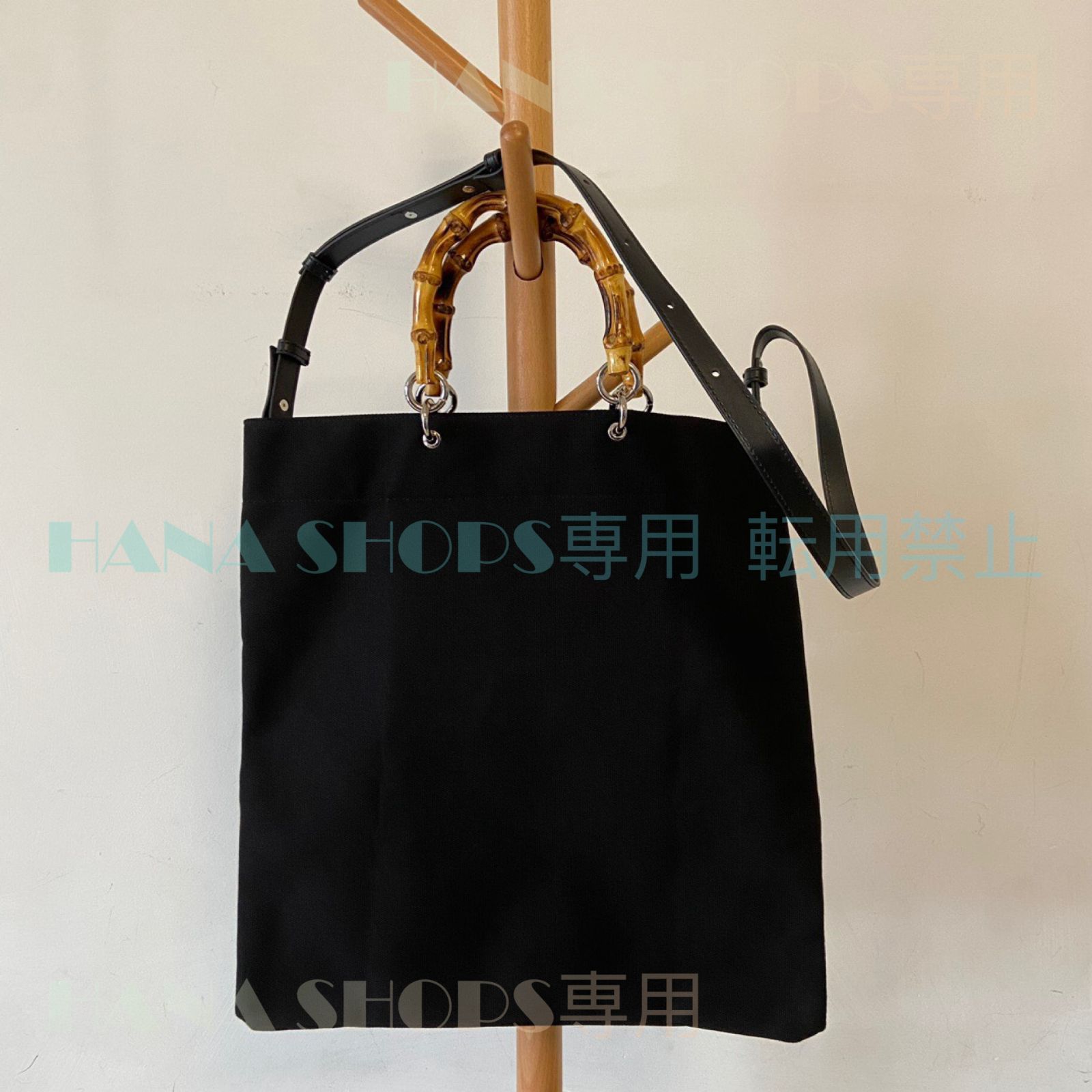 人気 美品 JIL SANDER ジルサンダー BAMBOO SHOPPER SQUARE ファッション レディース 2way バッグ バンブーハンドル ロゴプリント トートバッグ ハンドバッグ ショルダーバッグ ブラック