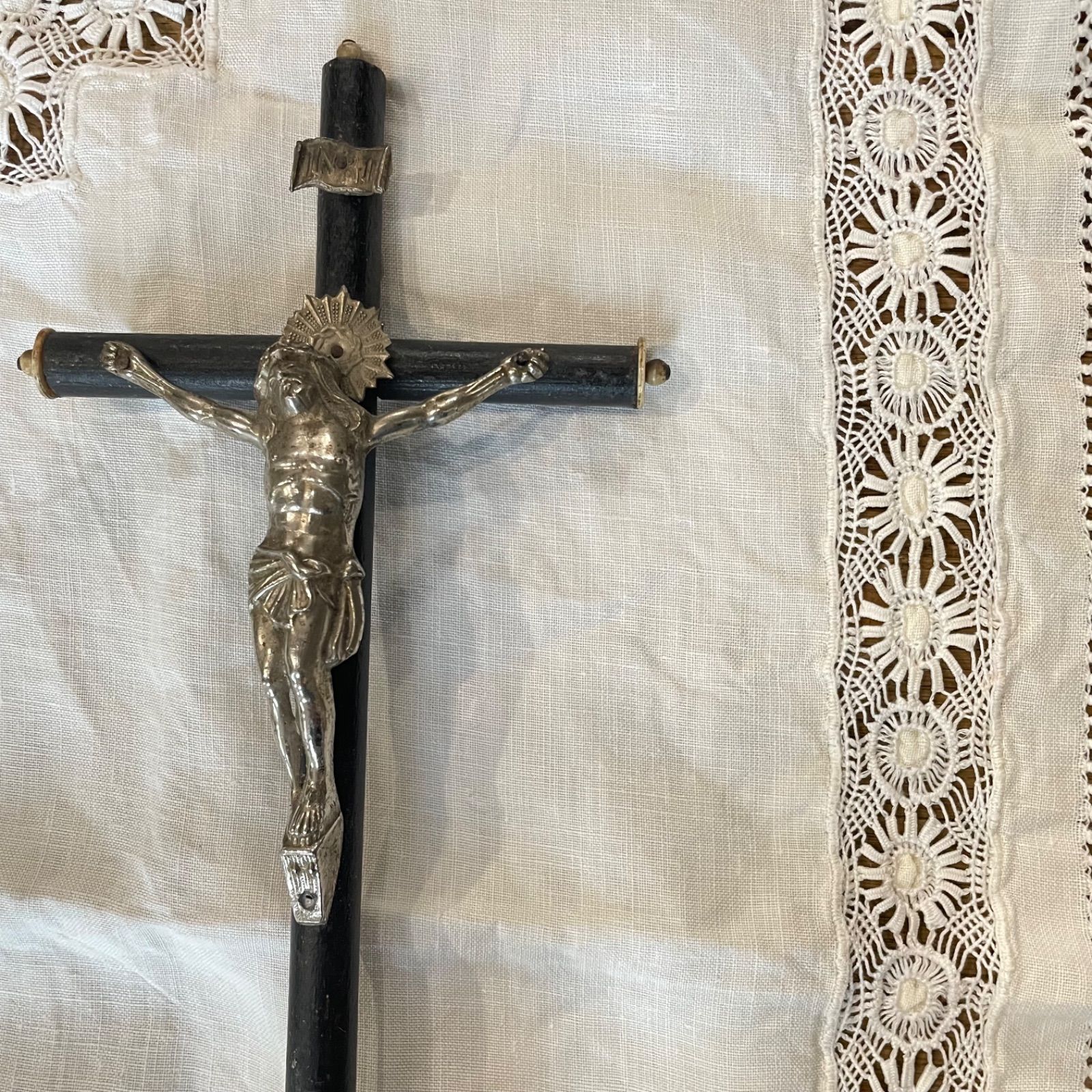 フランスアンティーク キリスト十字架 ナポレオンⅢ 木製 古物