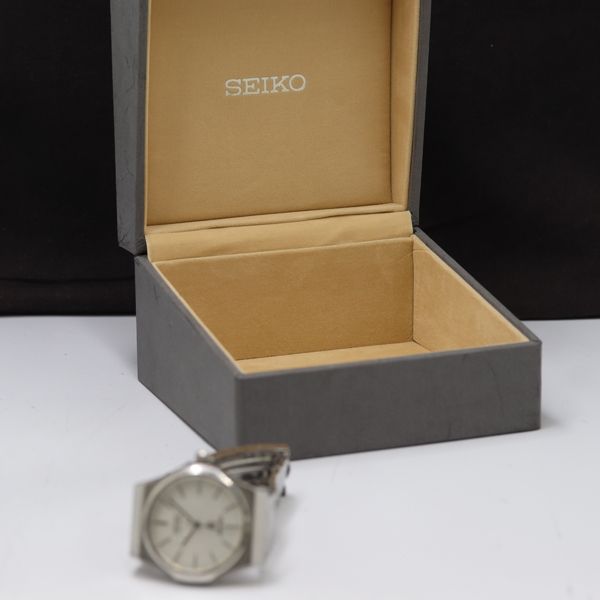 箱付 セイコー シルバーウェーブ 7121-7080 QZ シルバー文字盤 メンズ