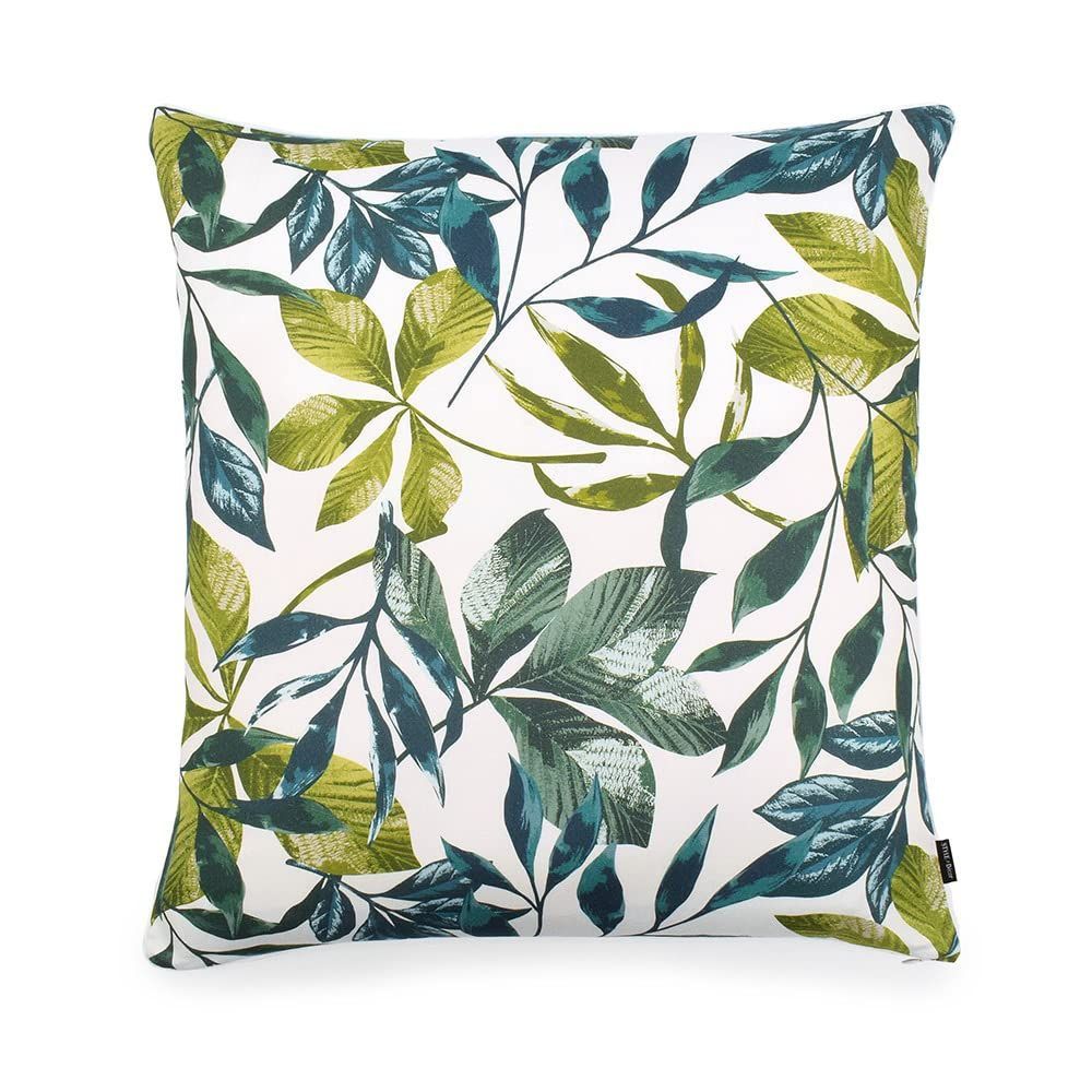 新着商品 2枚セット 銘仙判 おしゃれ 綿100％ 55×59 北欧 グリーン ボタニカル 座布団カバー リーフ柄 スタイルデコール W3400800