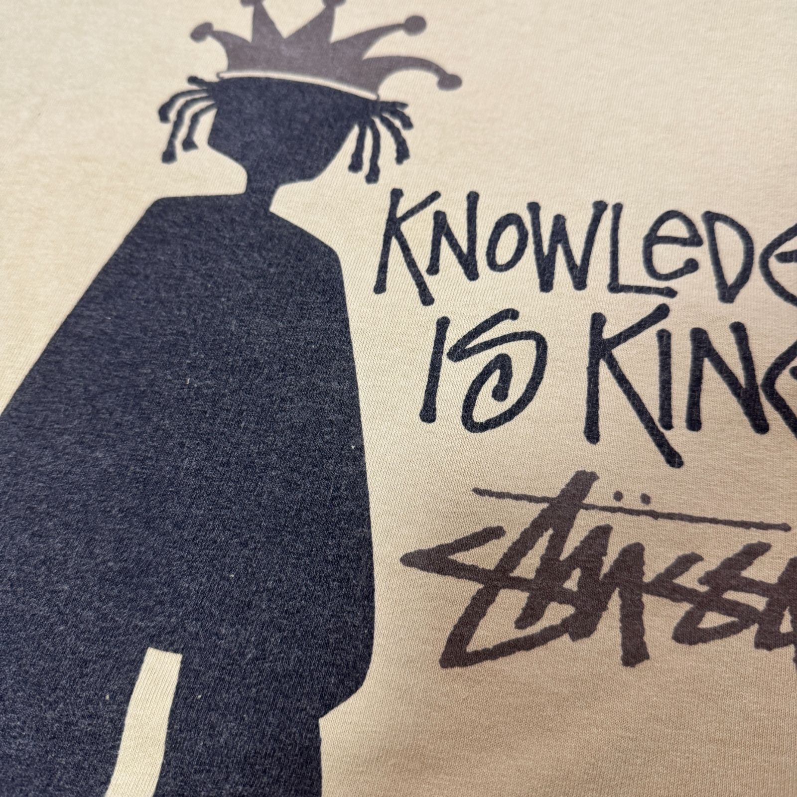 90s STUSSY シャドーマン Tシャツ Lサイズ 黒タグ ラスタ レゲエ MADE