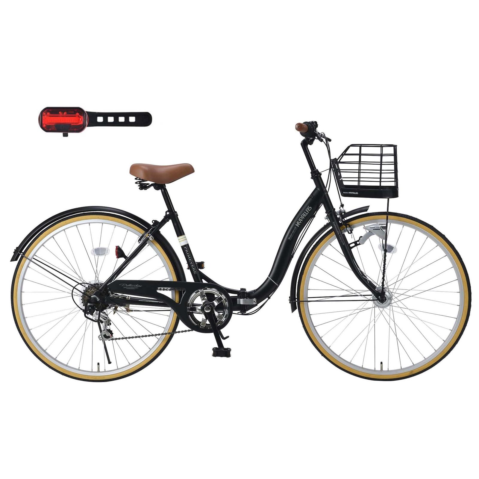 限定】MYPALLAS(マイパラス) 折畳シティサイクル26インチ LED