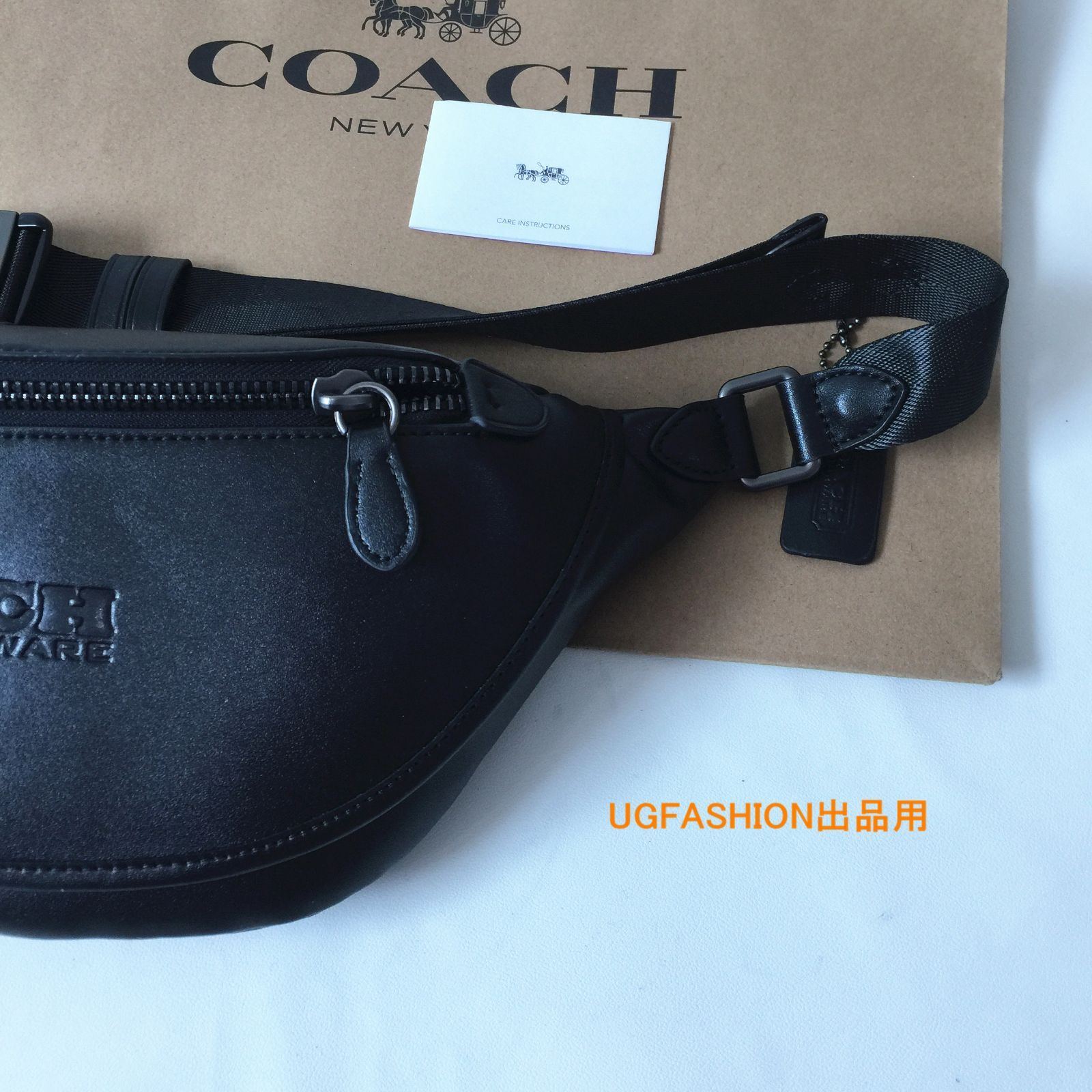 ＜コーチバッグ＞COACH/コーチバッグ C2291 ブラック ボディーバッグ ベルトバッグ ウエストバッグ メンズ　ショルダーバッグ アウトレット品 紙袋付属　新品未使用