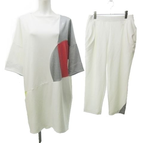 美品☆SUPERLADY☆Мベージュカラーボタンアクセントタックパンツ