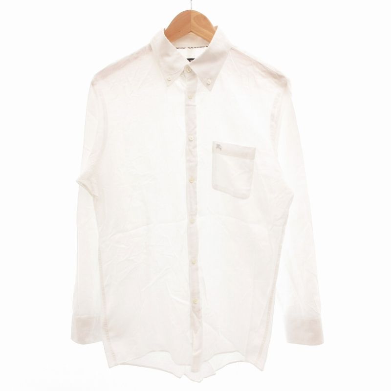 バーバリー ブラックレーベルBURBERRY BLACK LABEL チェッカージャガードボタンダウンシャツ 白38 | DCブランド古着通販プレイフル