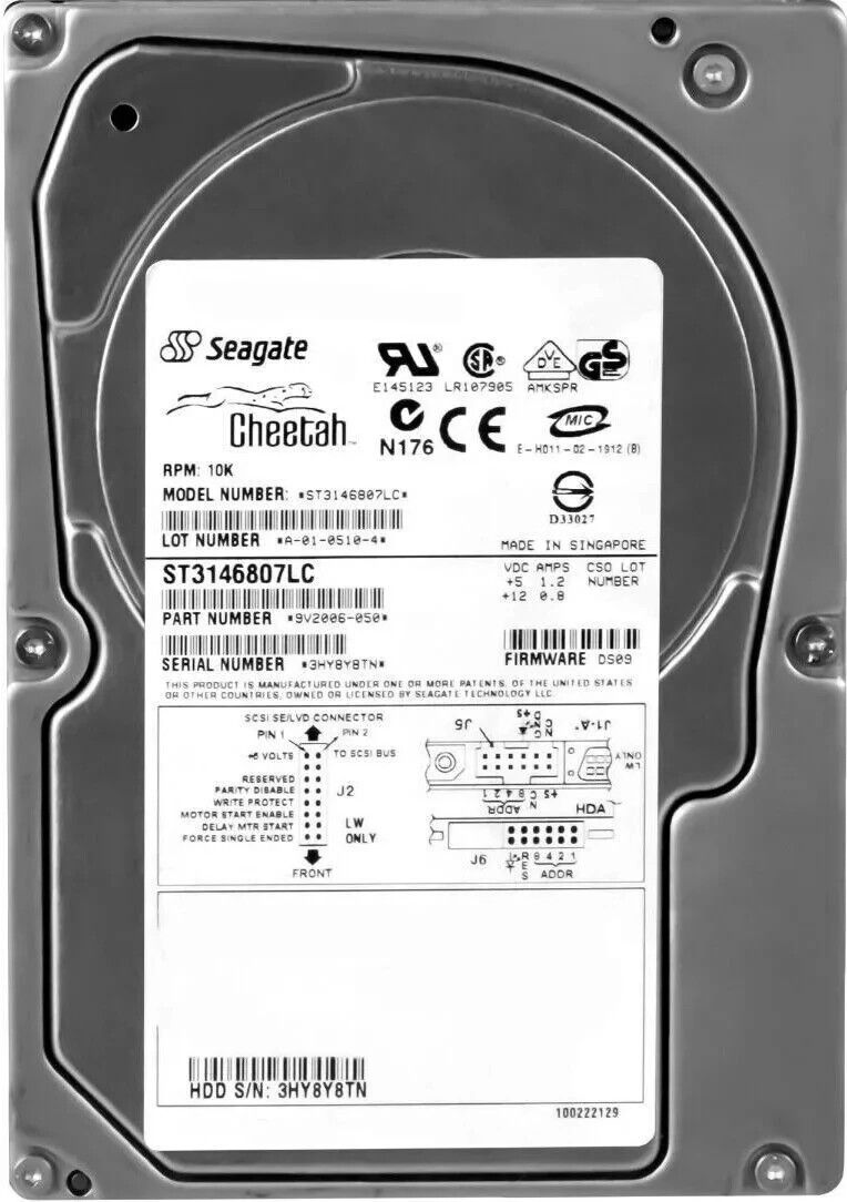 Seagate Cheetah 10K.6 146.8 GB 内蔵 10000 RPM 3.5 ST3146807LC ハードドライブ
