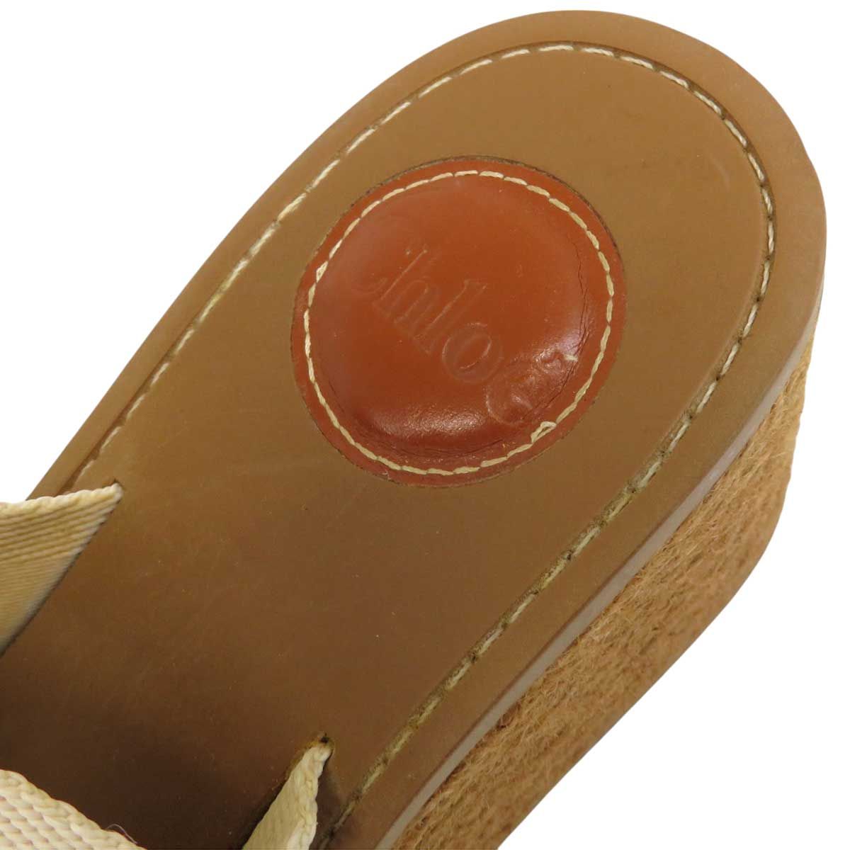 Chloe クロエ Woody レース ウェッジエスパドリーユサンダル 厚底