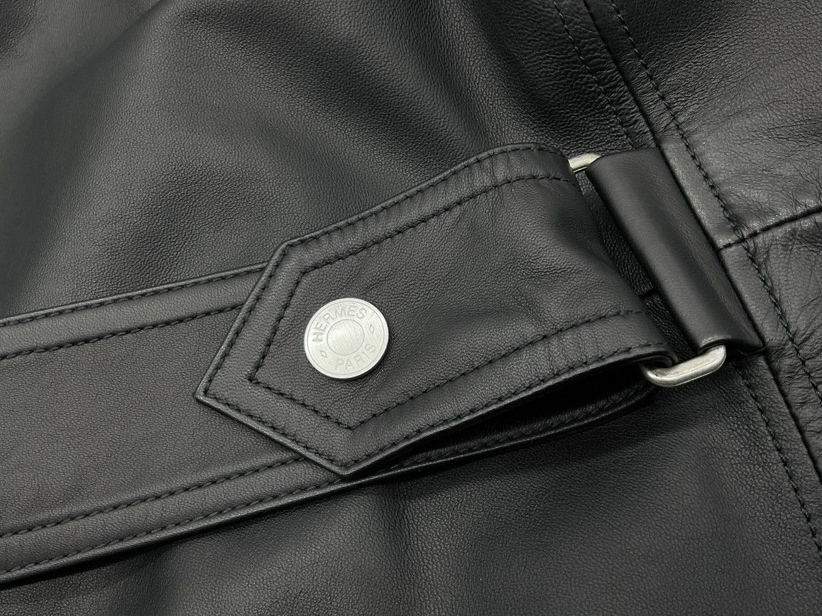 【新古品】HERMES 下札付 オーダー品 Wジップシープスキンコート 50 極美品 HERMES エルメス 50 ブラック 下げ札付き オーダー品 W