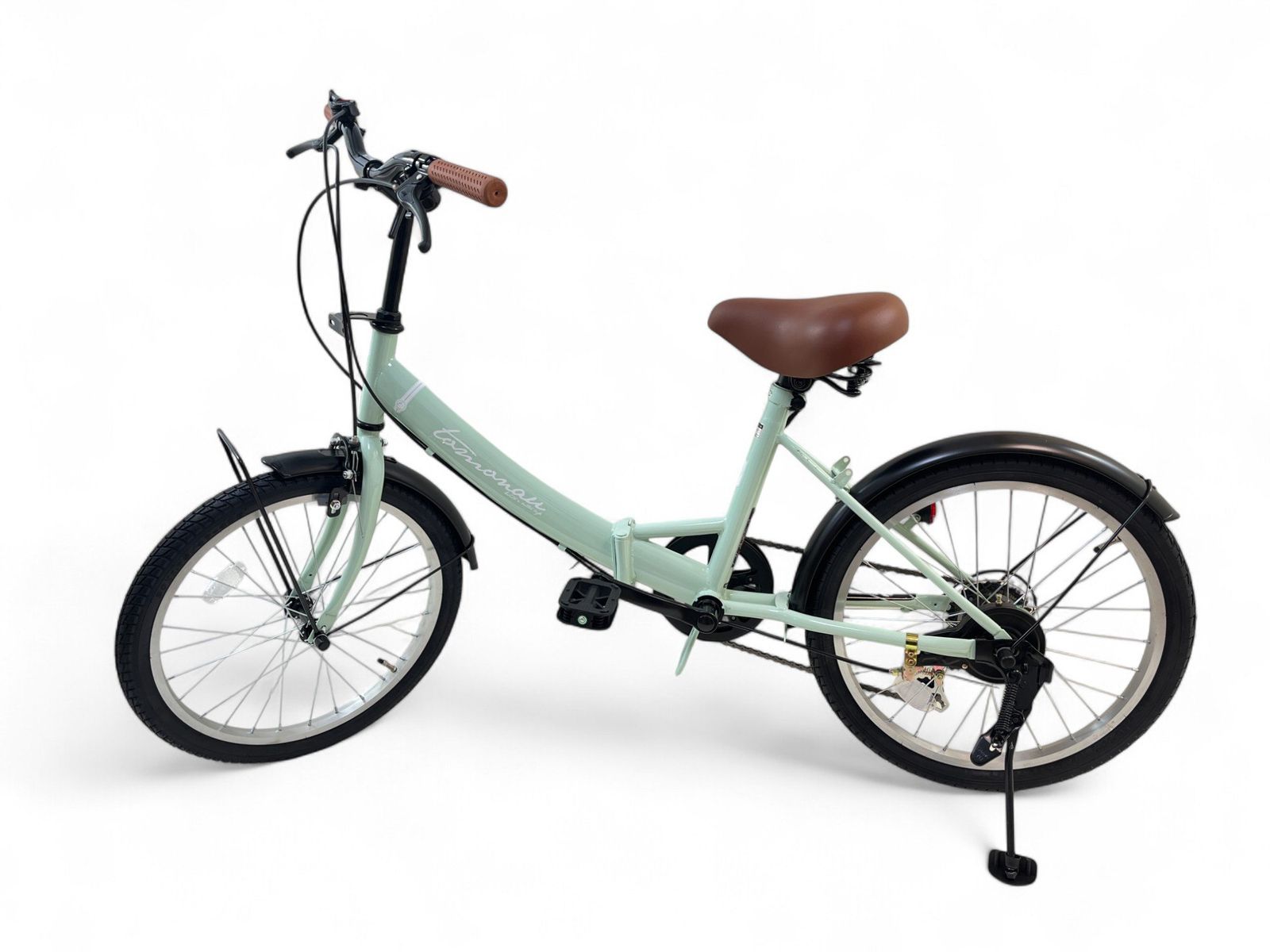 未使用 TOMONAU 20インチ 折りたたみ自転車 6段変速 カゴ