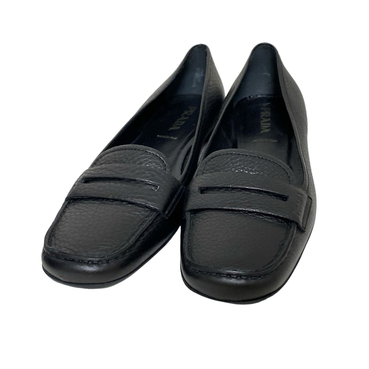 専用になります。Prada 黒 ローファー 美品　36 PRADA(プラダ) ローファー 36 レディース - 黒 レザー - メルカリ
