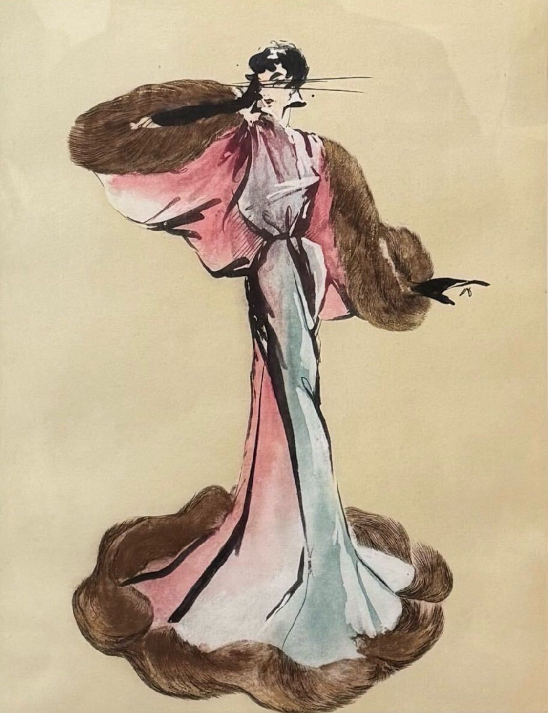 マリアンヌ ファッション リトグラフ 直筆サイン入り