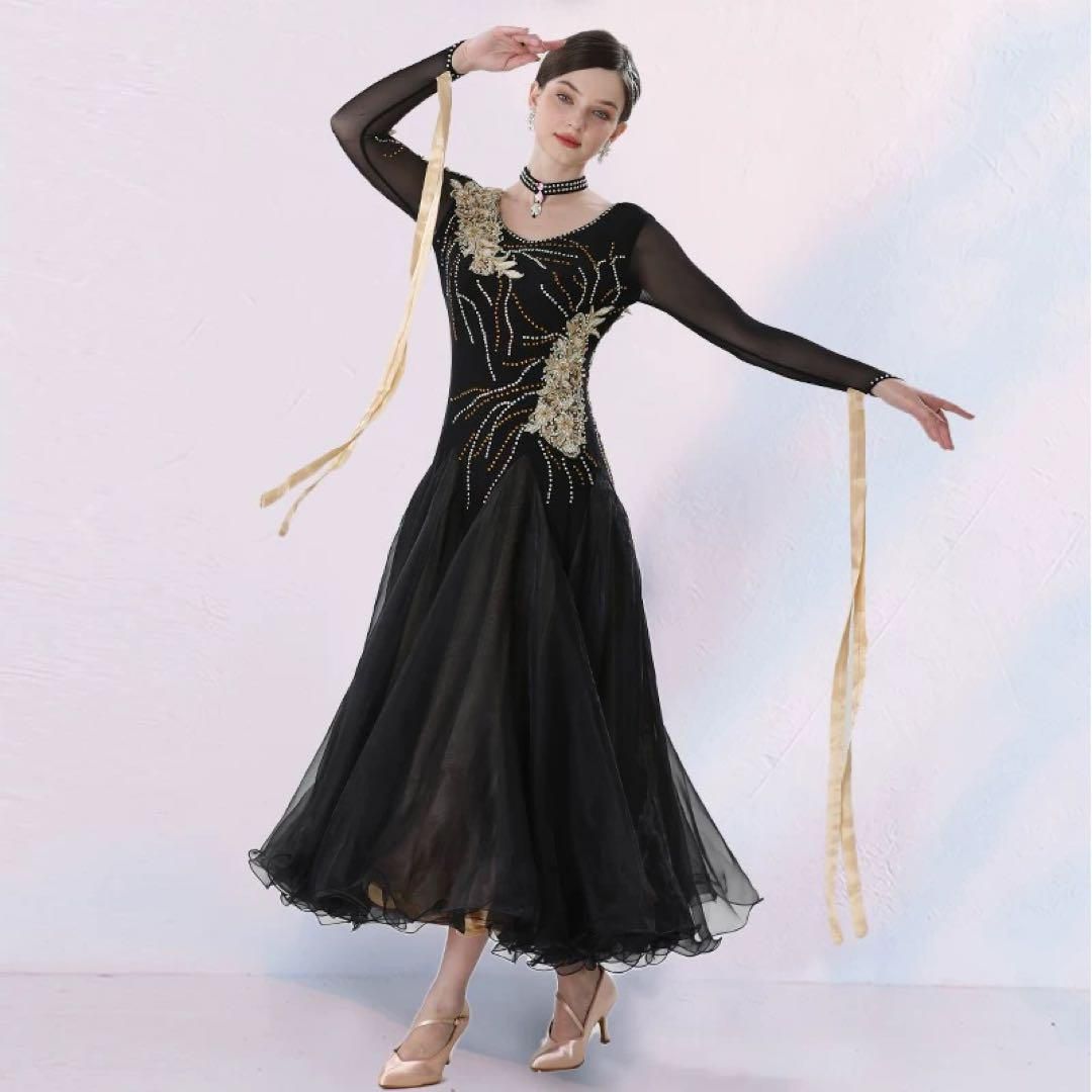 25年新作 全新未使用 華やかなスタンダードドレス！競技会やデモ、発表