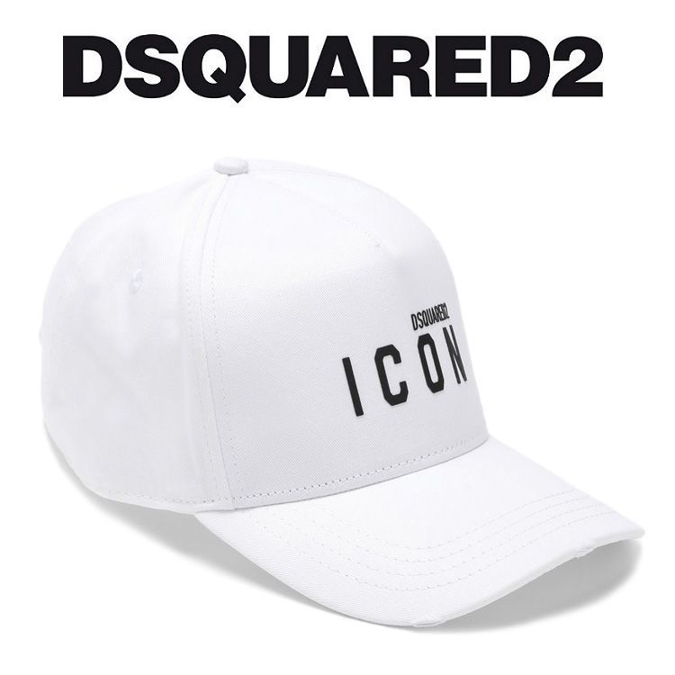 DSQUARED2 BCM0413 ホワイト キャップ 帽子 ICON ロゴ