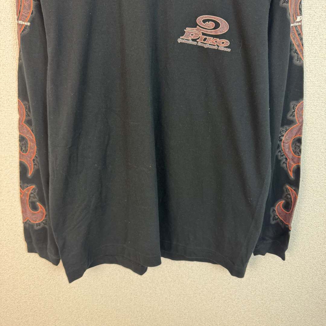 Piko ピコ 90s ヴィンテージ 袖プリント 長袖Tシャツ ブラック Mサイズ 