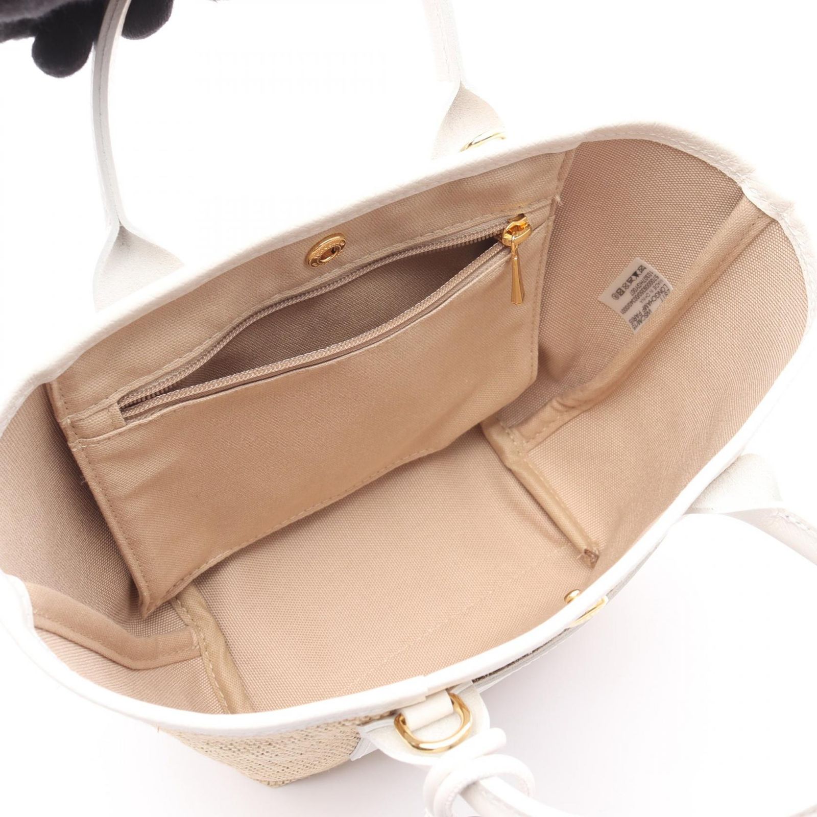 LONGCHAMPオフホワイトバケツ型バッグ ロンシャン Longchamp ハンドバッグ ル プリアージュ