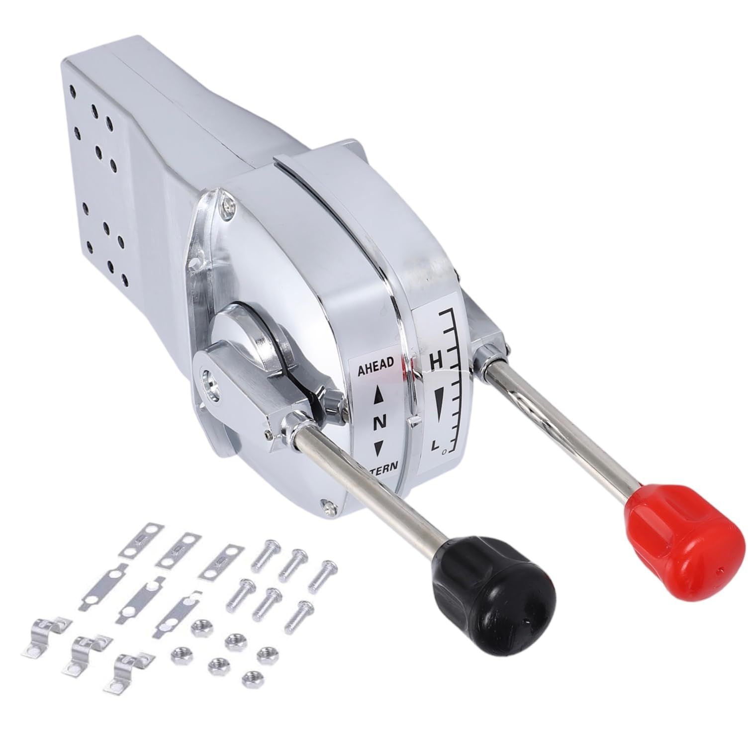 Kanoan 船 リモコン レバー コントーロール ボックス キット セット 船舶 漁船 ボート 操舵 釣り フィッシング マリン ダイビング 防錆 ステンレス製 汎用 (シルバー)