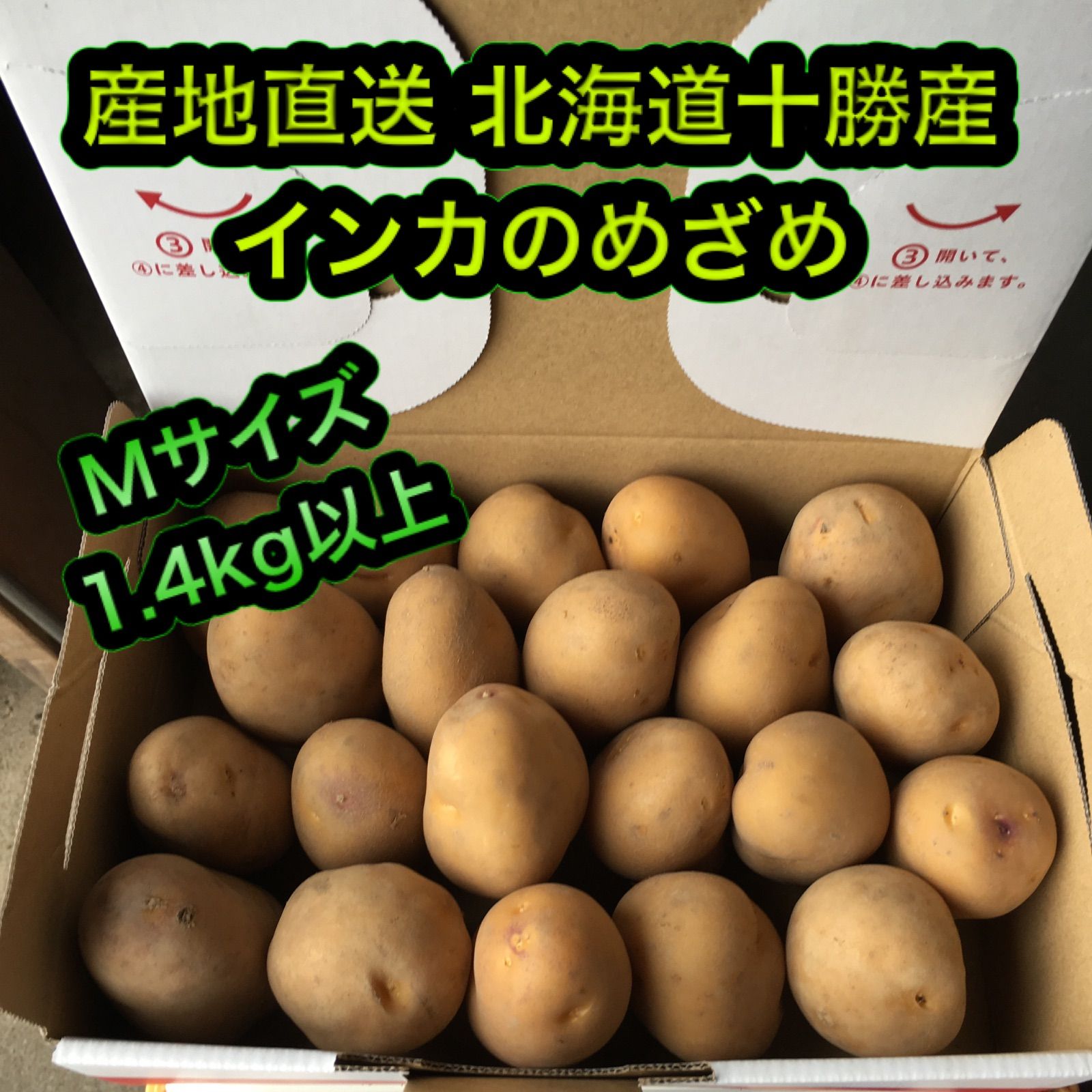 産地直送 北海道十勝産 インカのめざめM 1.4kg以上 - 野菜