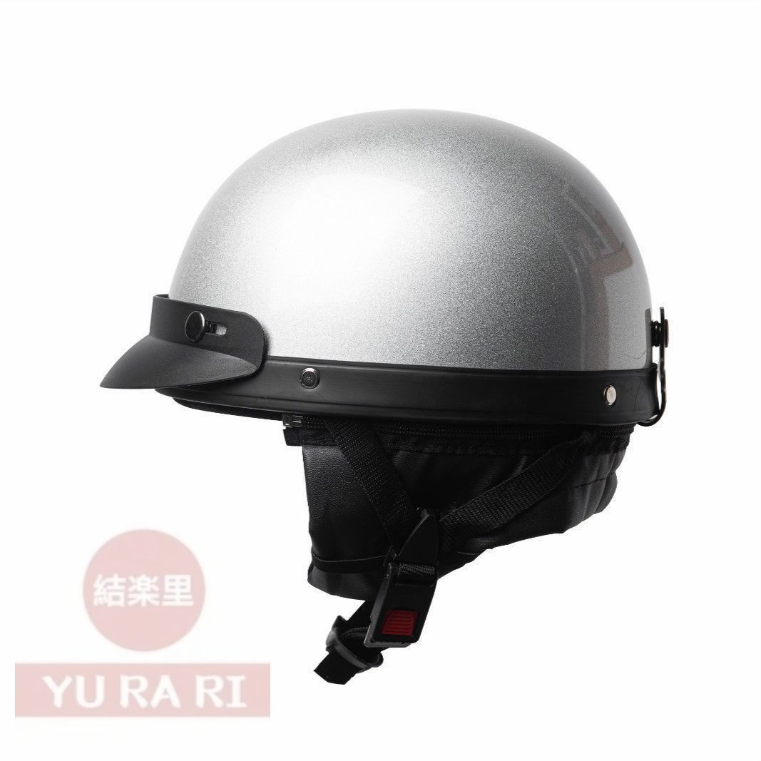 高品質ハーフヘルメット バイクヘルメット軽量人気半キャップ バイクヘルメット アメリカンダックテール ビンテージ バイザー付き 半帽 原付ヘルメット カブ 半ヘルマットブラック艶あり