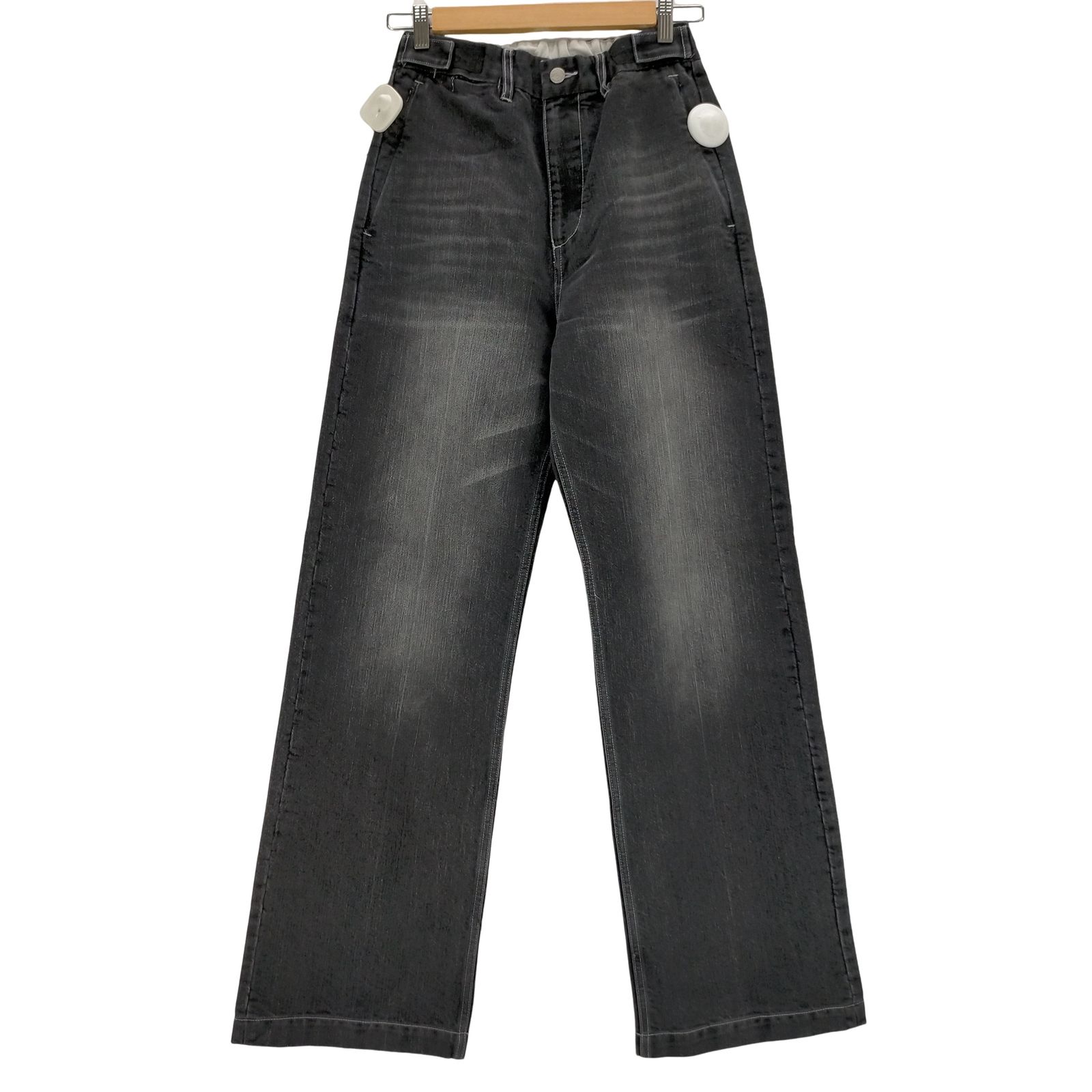 KAIKO SHINING FADED DENIM PANTS BLACK 2