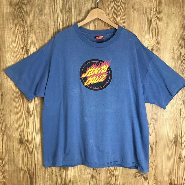 USA製 90s SANTA CRUZ ファイヤーエンブレムロゴ プリント 半袖 T-sh Tシャツ サイズ メンズ XL 90年代 サンタクルーズ オールドスケート 古着 s24071428
