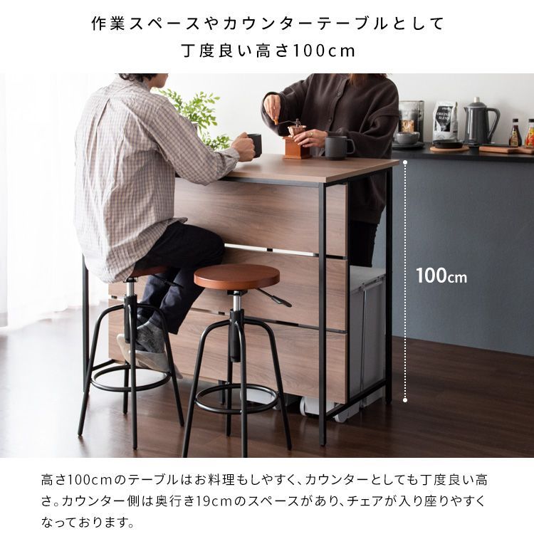ゴミ箱収納 木目デザイン