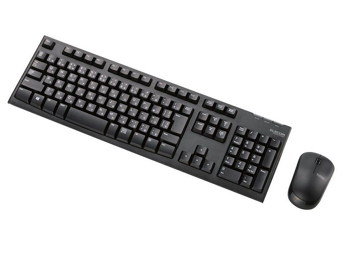 【特売】エレコム キーボード 【マウスセット】 ワイヤレス (レシーバー付属) メンブレン フルキーボード 1000万回高耐久 PlayStation4 対応 ブラック TK-FDM063BK