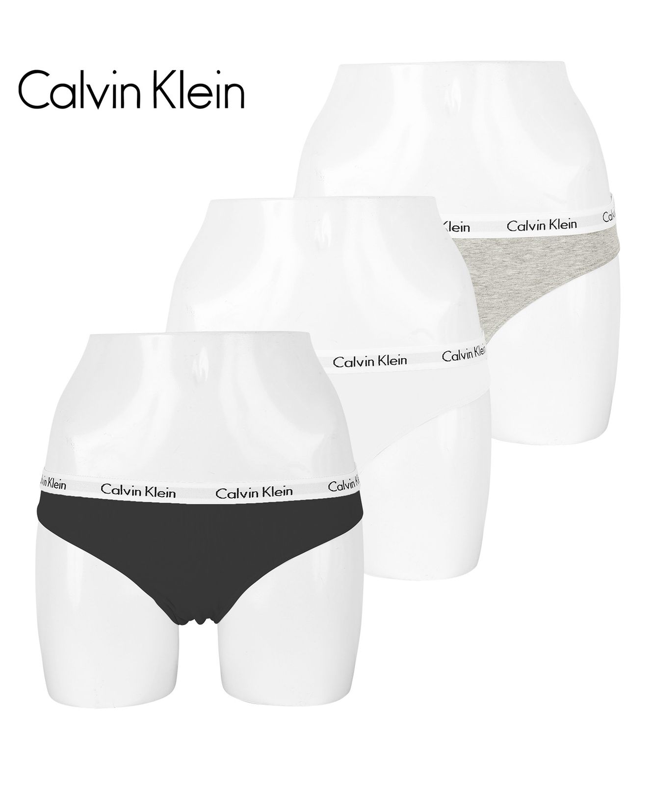 並行輸入 カルバンクライン Calvin Klein 下着 3枚セット CAROUSEL レディース ショーツ qd3588 ブラックマルチセット