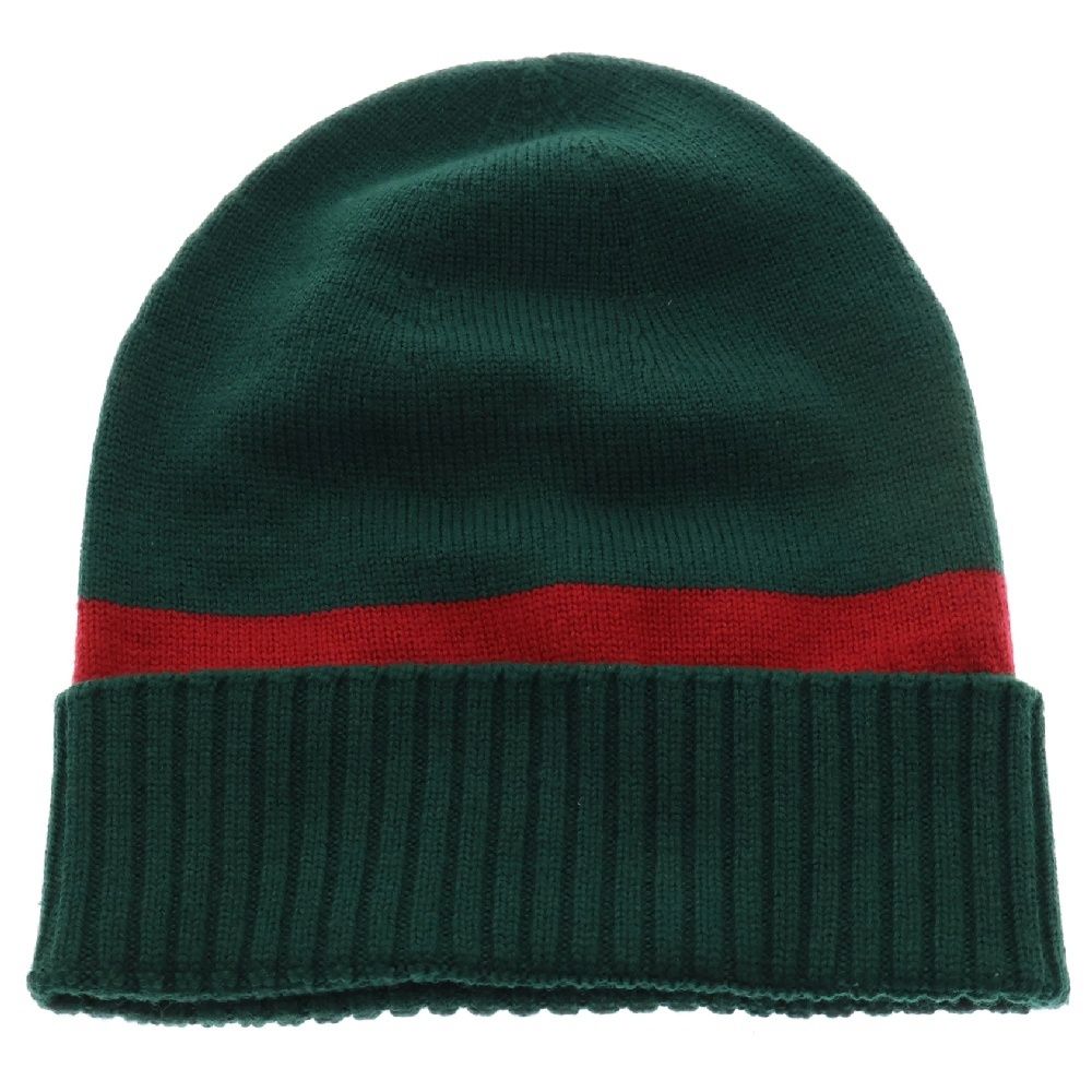 GUCCI (グッチ) GGロゴ シェリーカラー ニットキャップ 帽子 グリーン