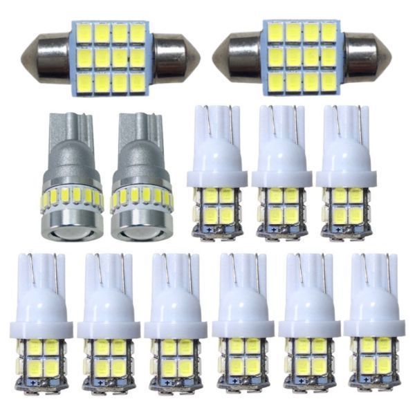 RR1?2?3?4 エリシオン 爆連 T10 LED ルームランプ 13点セット 室内灯 ウェッジ球 電球 ナンバー灯