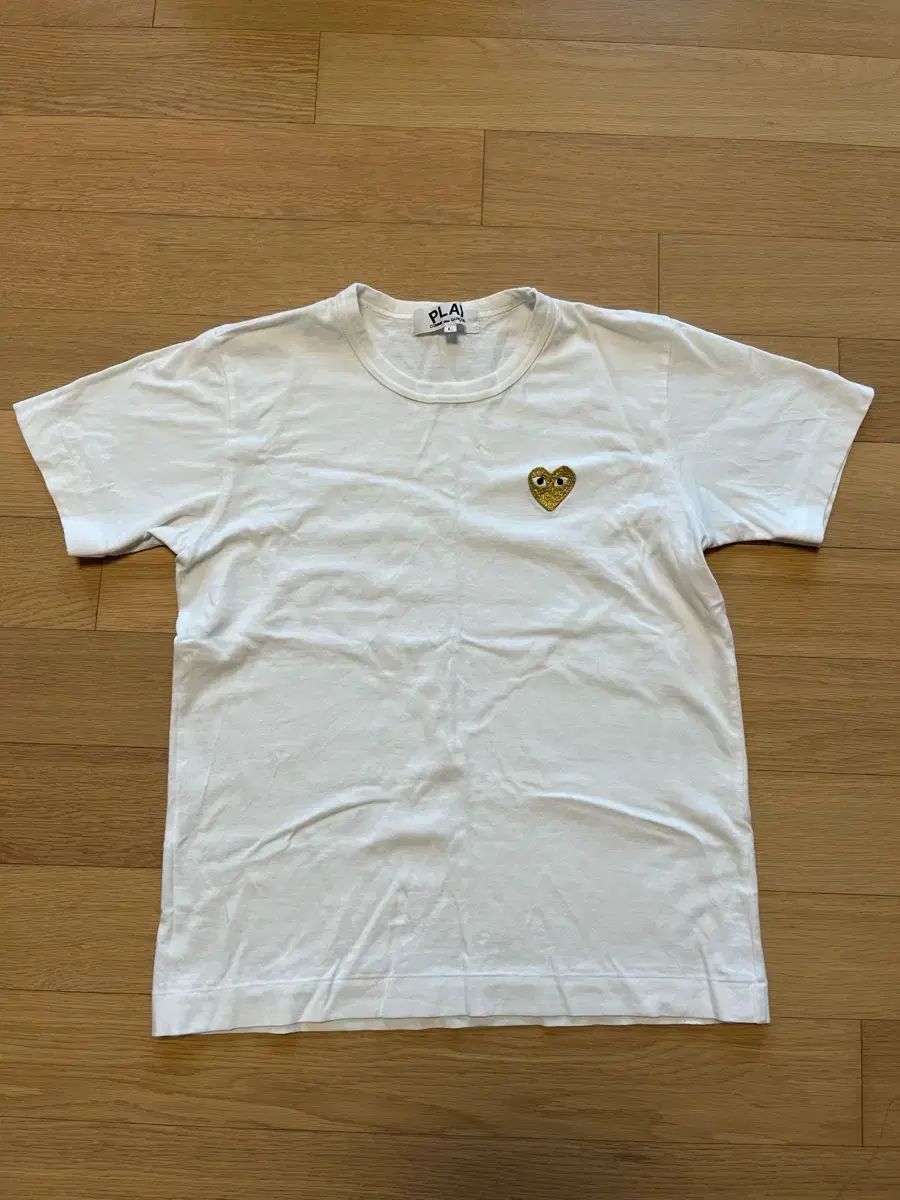 COMME des GARCONS コム デ ギャルソン ゴールドパッチ 半袖 T シャツ レディース L